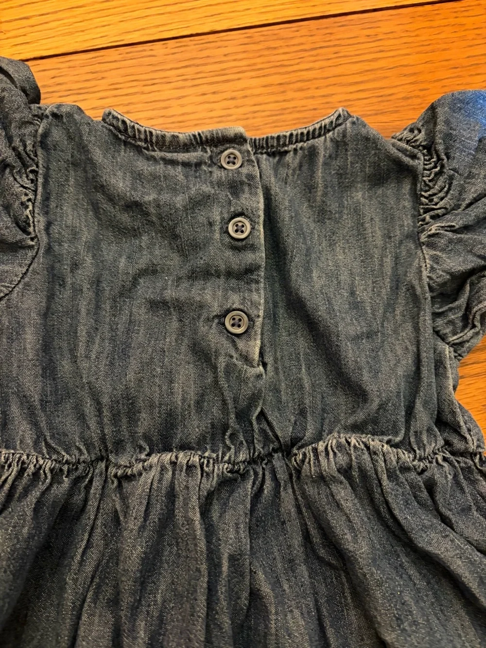 GAP Denim Toddler Girls' Puff Sleeve Dress